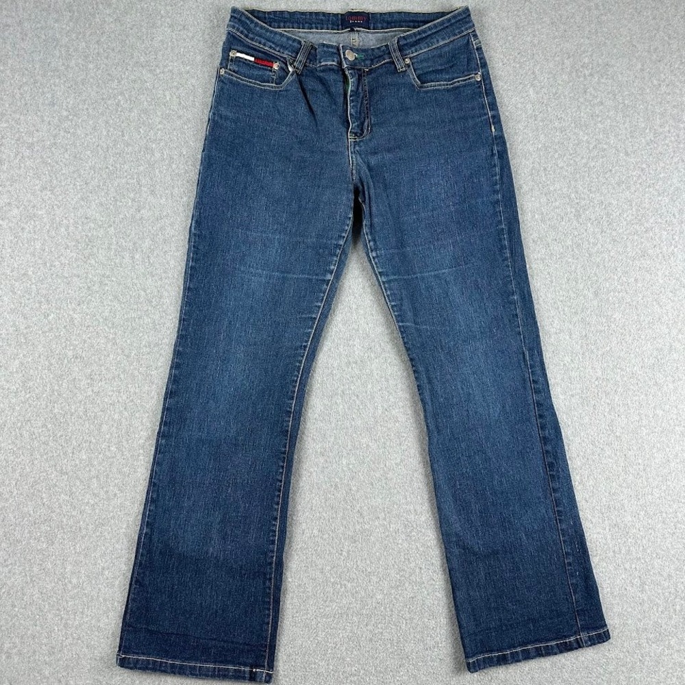 Tommy Hilfiger Women Jeans Size 11 Blue Denim Bootcut Mid Rise Classic Fit Pants